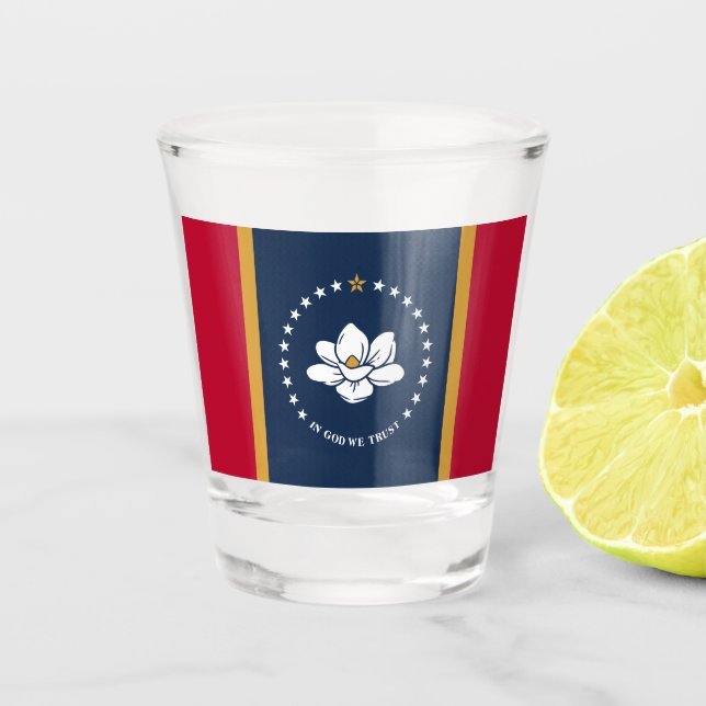 Patriotic shot glass with flag of Mississippi (Front)