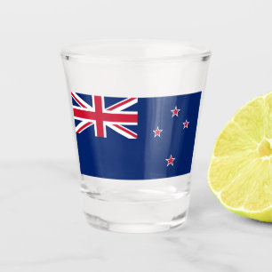 Patriotic shot glass with flag of New Zealand