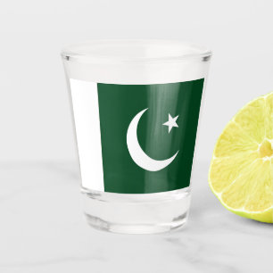 Patriotic shot glass with flag of Pakistan