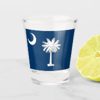 Patriotic shot glass with flag of South Carolina