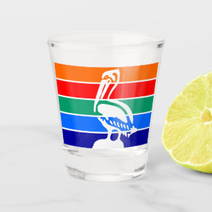 Patriotic shot glass with flag of St. Petersburg