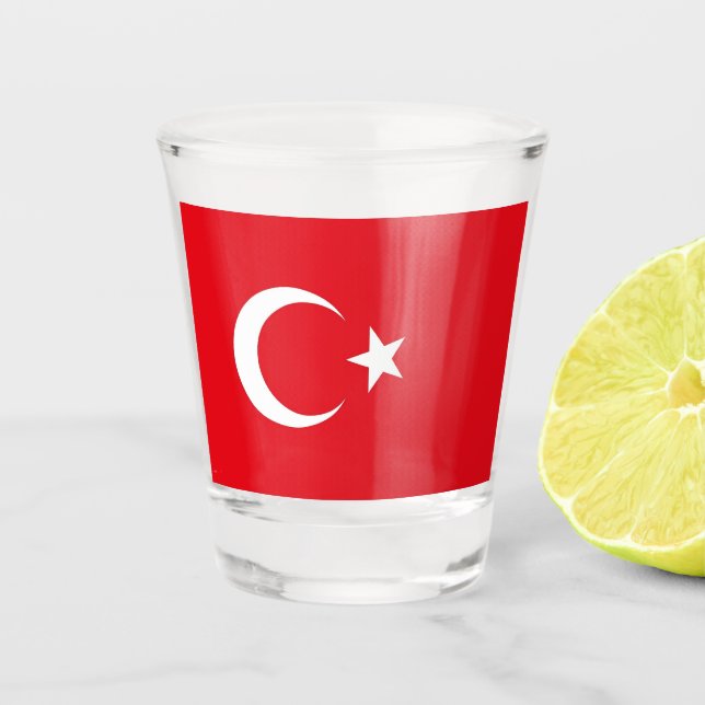 Patriotic shot glass with flag of Turkey (Front)