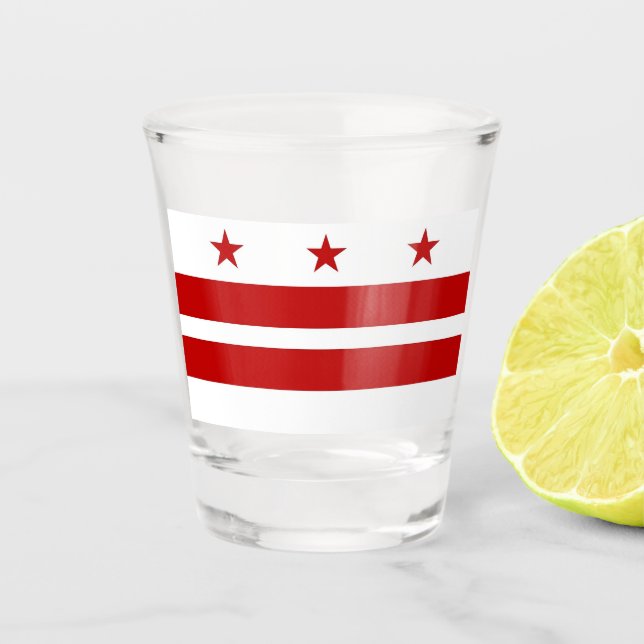 Patriotic shot glass with flag of Washington (Front)