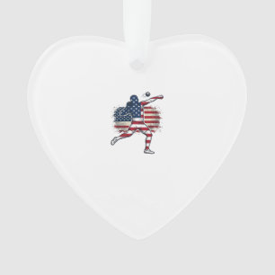 Patriotic Shot Put Athlete Vintage Engraving Desig Ornament