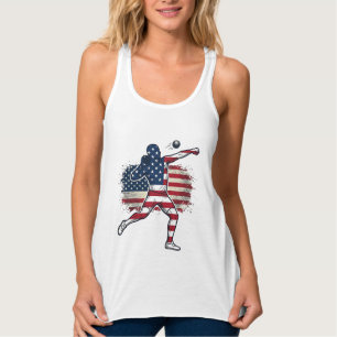 Patriotic Shot Put Athlete Vintage Engraving Desig Singlet