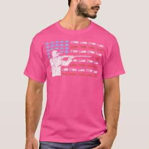 Patriotic Shotgun Shells And Clay Pigeon Trap Shoo T-Shirt
