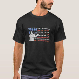 Patriotic Shotgun Shells and Clay Pigeon Trap Shoo T-Shirt