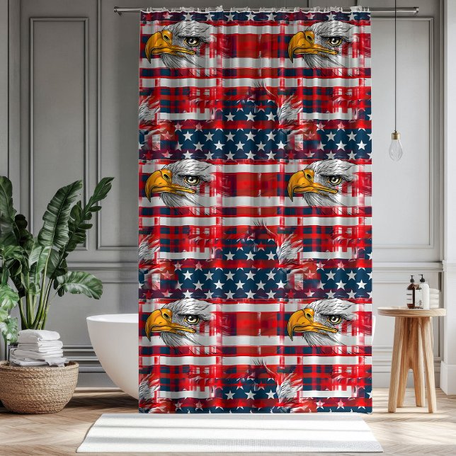 Patriotic Shower Curtain Eagle & Flag Home Style (Patriotic Shower Curtain Eagle & Flag Home Style)