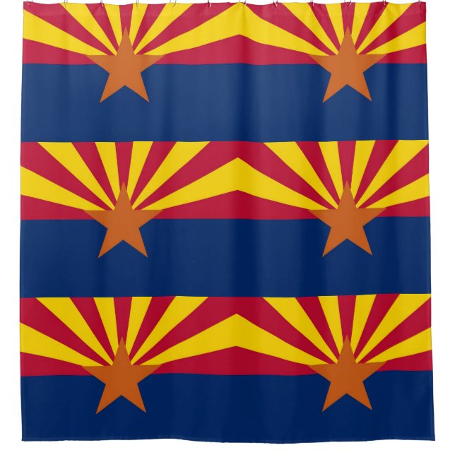 Patriotic Shower Curtain with Flag of Arizona, USA (Front)