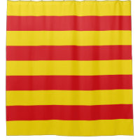 Patriotic Shower Curtain with Flag of Catalonia