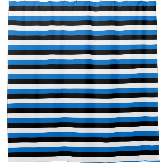 Patriotic Shower Curtain with Flag of Estonia (Front)
