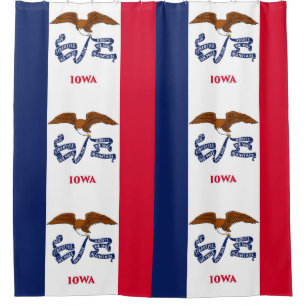 Patriotic Shower Curtain with Flag of Iowa