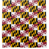 Patriotic Shower Curtain with Flag of Maryland