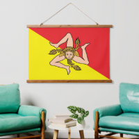 Patriotic Sicily Tapestry, framed Sicilian Flag