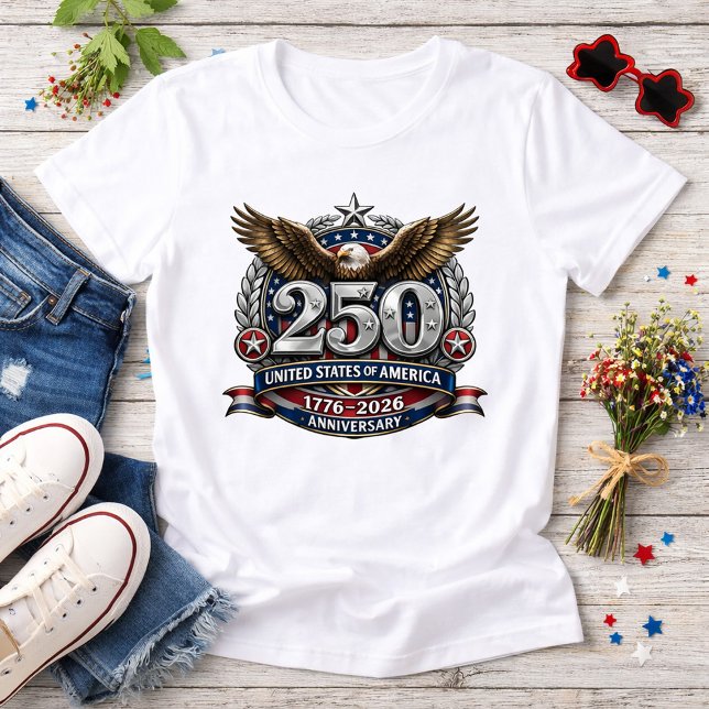 Patriotic Silver Semiquincentennial Emblem T-Shirt (Creator Uploaded)