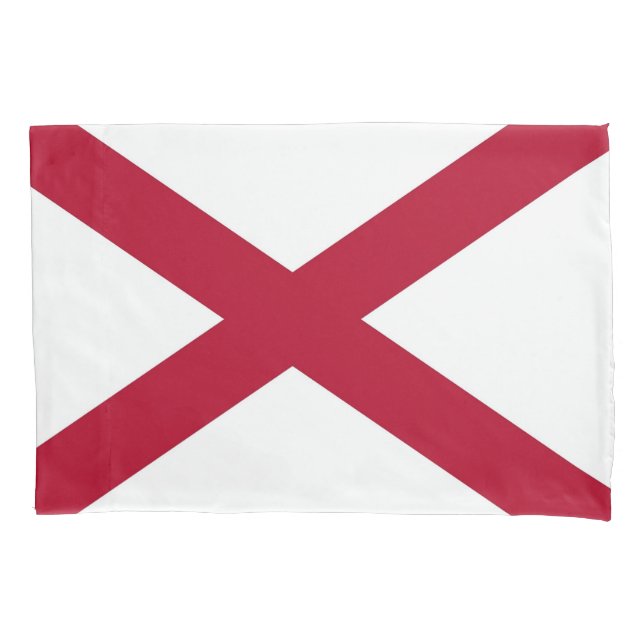 Patriotic Single Pillowcase flag of Alabama, USA (Front)