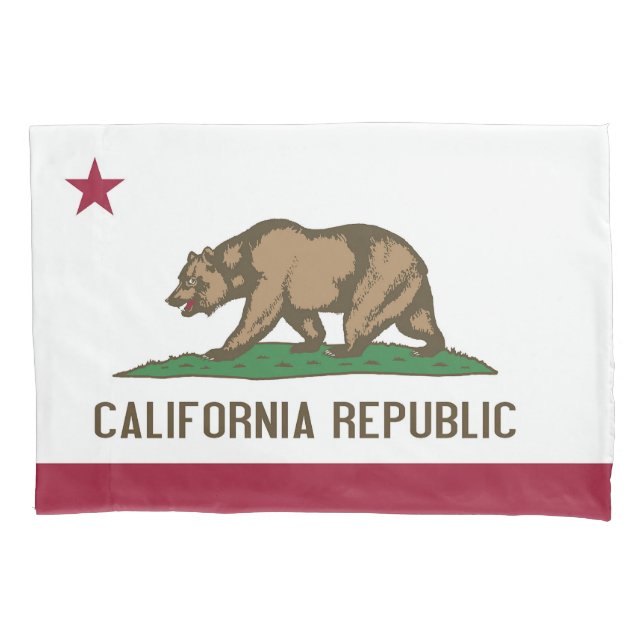 Patriotic Single Pillowcase flag of California (Front)