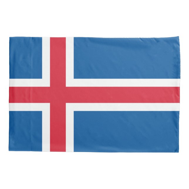 Patriotic Single Pillowcase flag of Iceland (Back)