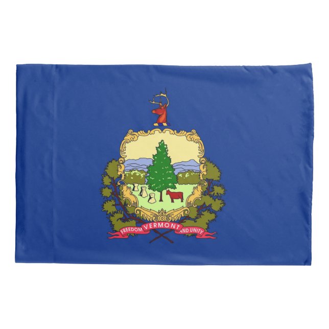 Patriotic Single Pillowcase flag of Vermont (Back)