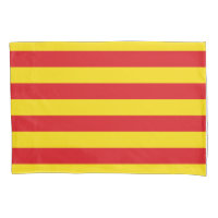 Patriotic Single Pillowcase with flag of Catalonia