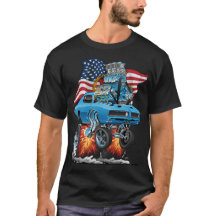 Patriotic Sixties American Muscle Car with Flag