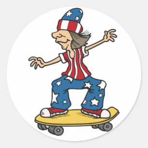 Patriotic Skateboarder stickers