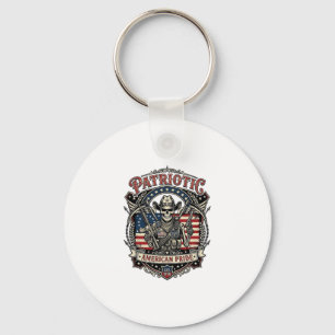 Patriotic Skeleton Cowboy Dark Patriot Skeleton & Key Ring