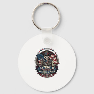 Patriotic Skeleton Cowboy Dark Patriot Skeleton & Key Ring