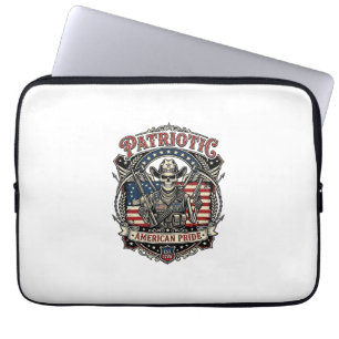 Patriotic Skeleton Cowboy Dark Patriot Skeleton & Laptop Sleeve