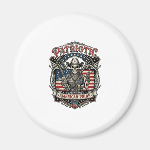 Patriotic Skeleton Cowboy Dark Patriot Skeleton & Magnet