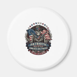 Patriotic Skeleton Cowboy Dark Patriot Skeleton & Magnet