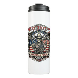 Patriotic Skeleton Cowboy Dark Patriot Skeleton & Thermal Tumbler
