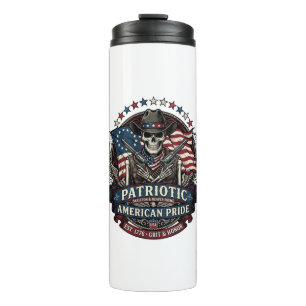 Patriotic Skeleton Cowboy Dark Patriot Skeleton & Thermal Tumbler