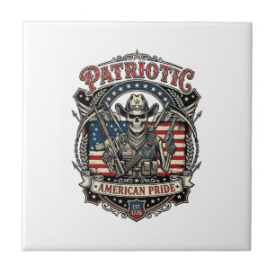 Patriotic Skeleton Cowboy Dark Patriot Skeleton & Tile