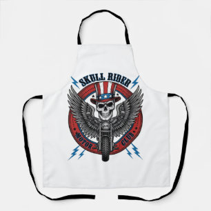 Patriotic Skull Motorcycle Eagle Vintage Apron