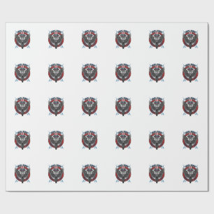 Patriotic Skull Motorcycle Eagle Vintage Wrapping Paper