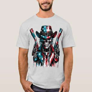 Patriotic Skull  T-Shirt