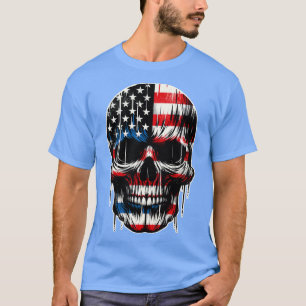 Patriotic Skull USA Skeleton 4th Of July US Americ T-Shirt