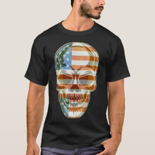 Patriotic Skull USA Skeleton 4th Of July US Americ T-Shirt