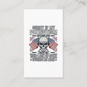 Patriotic Skull Vintage Engraving Quote Vector Des Business Card