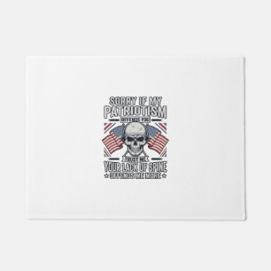 Patriotic Skull Vintage Engraving Quote Vector Des Doormat
