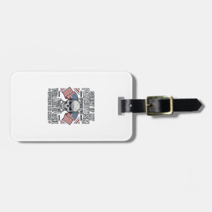 Patriotic Skull Vintage Engraving Quote Vector Des Luggage Tag
