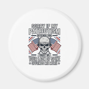 Patriotic Skull Vintage Engraving Quote Vector Des Magnet