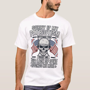 Patriotic Skull Vintage Engraving Quote Vector Des T-Shirt