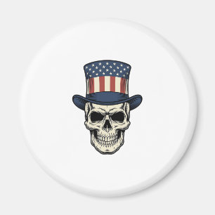 Patriotic Skull Vintage Engraving Shirt Design_1 Magnet