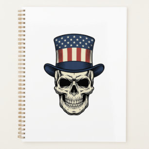 Patriotic Skull Vintage Engraving Shirt Design_1 Planner