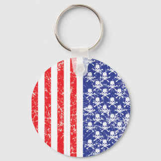 Patriotic Skulls Key Ring