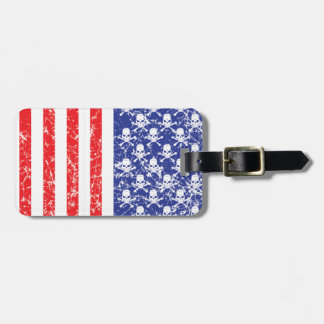 Patriotic Skulls Luggage Tag