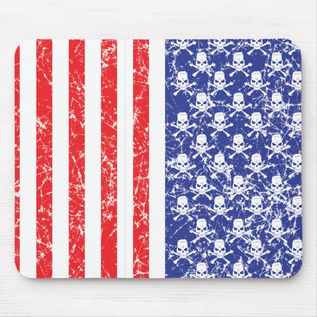 Patriotic Skulls Mouse Pad (Front)