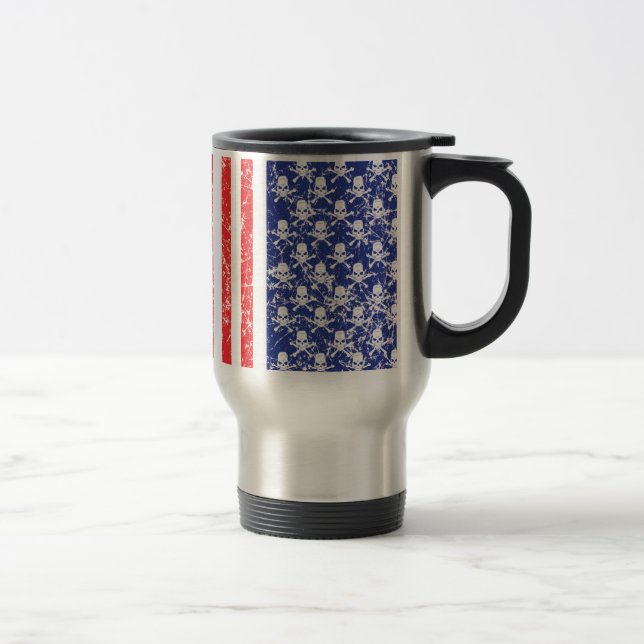 Patriotic Skulls Travel Mug (Right)